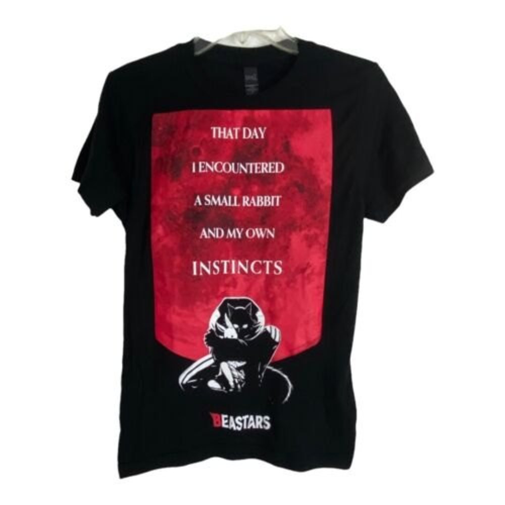 Beastar Adult Unisex Tee Shirt Size Small Black Red  Anime Cosplay Short Sleeve